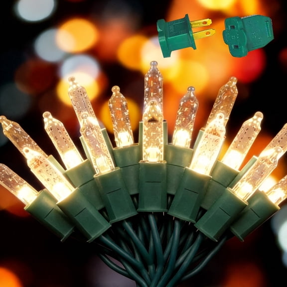 Beatineon 70-Lights 23.3ft Twinkling String Lights, 20% Sparkle Effect, Warm White LED & Clear Bulbs – Waterproof IP68 for Indoor/Outdoor Use, Connectable up to 15 Sets, ETL Listed