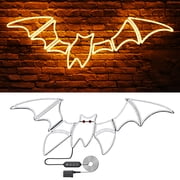 Beatineon Bat Neon Sign, Animated Halloween Decor with Sturdy Metal Frame, Dimmable Wall Art with Timer & Speed Control for Indoor Haunted House Party