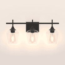 Homechoose 3-Light Matte Black Dimmable Vanity Lights with Clear Glass Globe Shades