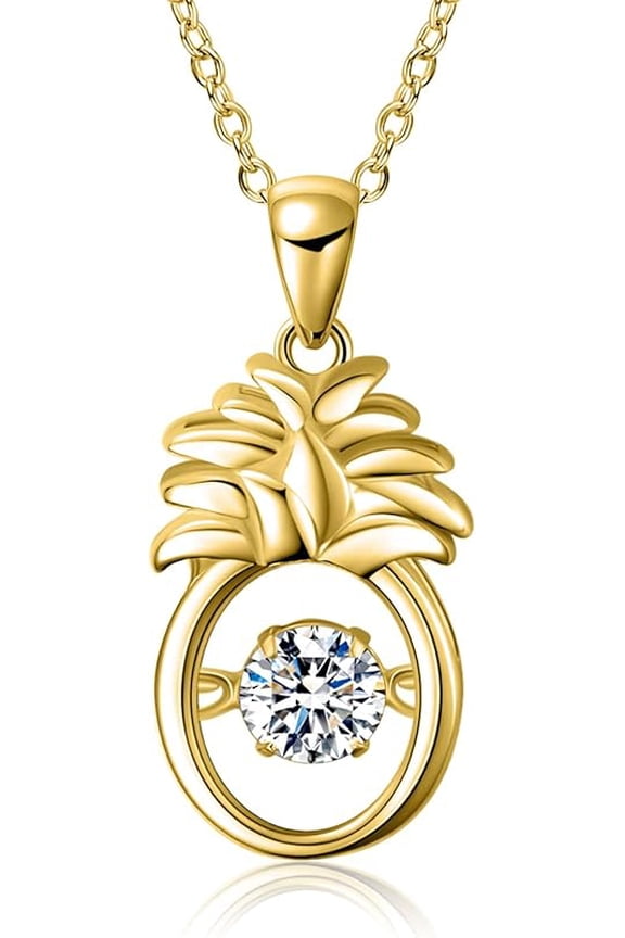 “Beating Heart”Sterling Silver Rose Gold/Gold/Silver Plated Pineapple Gifts Pendant Necklace for Women