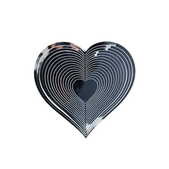 Beating Heart Wind Spinner, 3D Stainless-Steel Hanging Garden Decoration, Reflective Wind Catcher for Patio, Porch, Bedroom Window Or Memorial Tree, Calming Outdoor/Indoor Gift 8-Inch, 1X Wind Chime