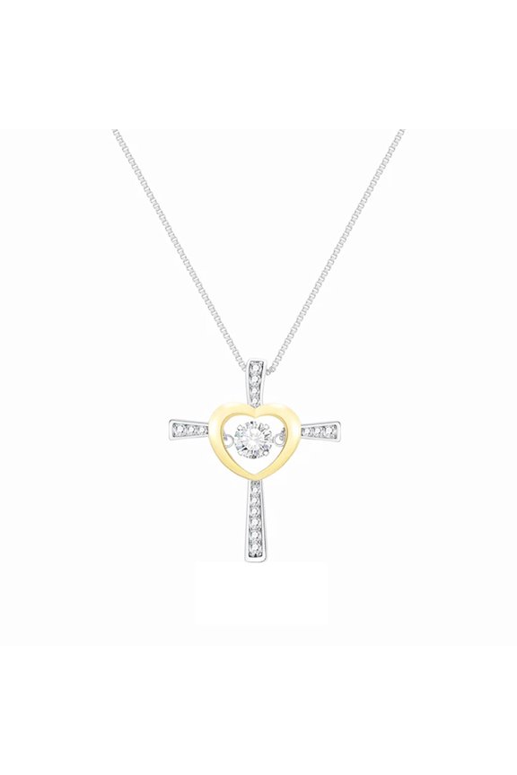 Beating Love Set with Zircon Smart Necklace, Copper, Khaki, One Size, European Style Clavicle Chain