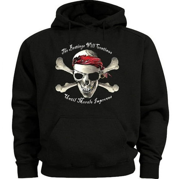 Beatings Funny Pirate Hoodie Men's Sweatshirt Black