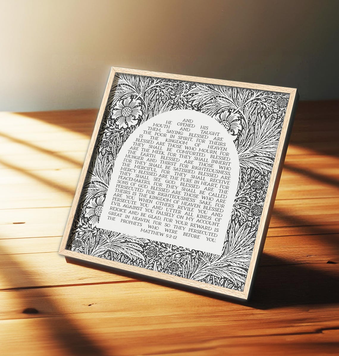 Square Scripture Graphics Beatitudes Print: Matthew 5, Square Christian Wall Art, Bible Verse ...