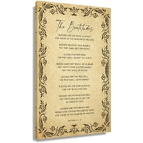 The Beatitudes Wall Art Matthew 5 3-10 Bible Verse Poster Scripture Wall Decoration for Home Wall Prints for Bedroom Vertical Canvas Oil Painting (20x30inch(50x75cm),Unframed)