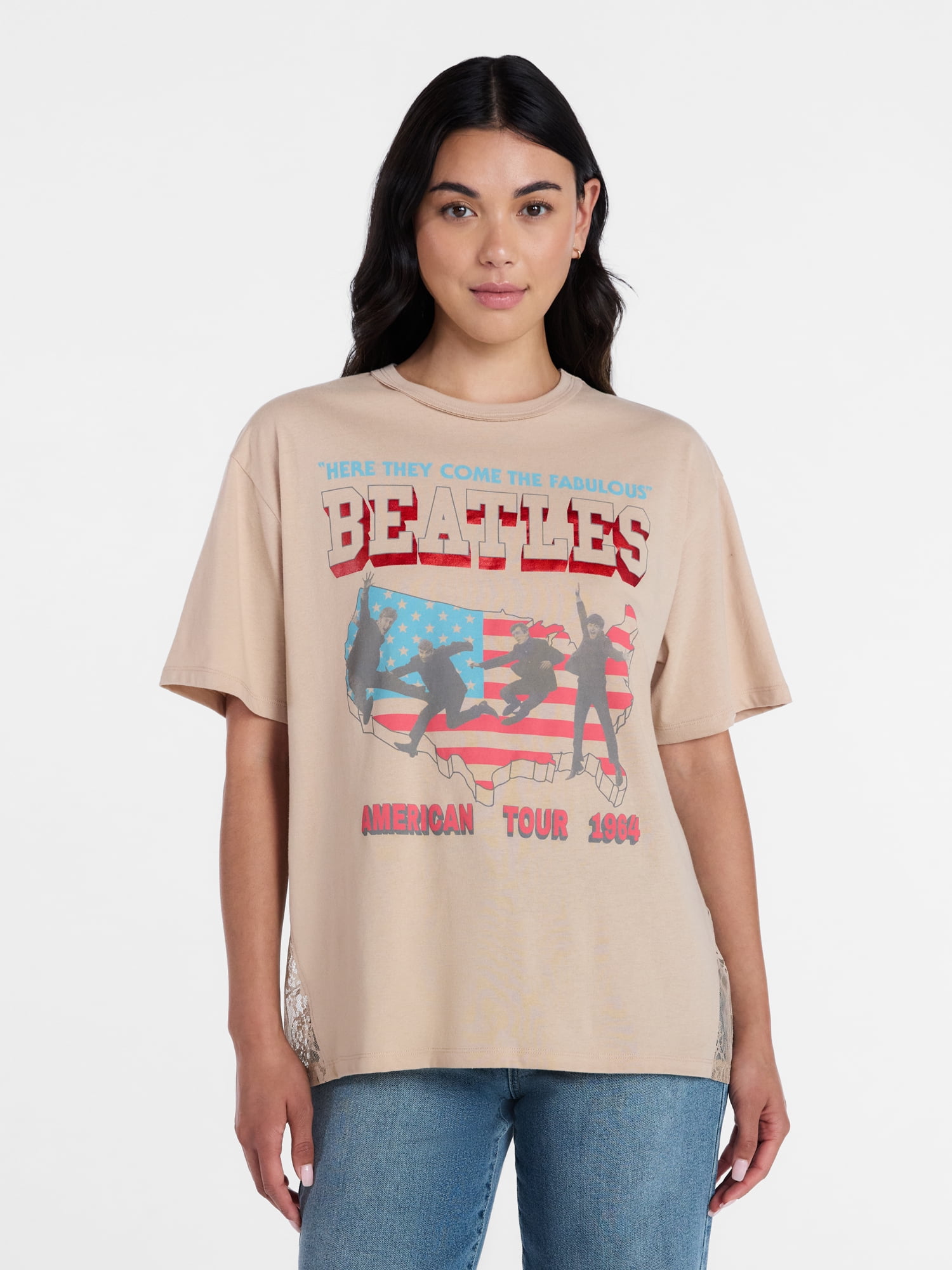The Beatles Women's American Tour Graphic Tee, Sizes XXS-XXL