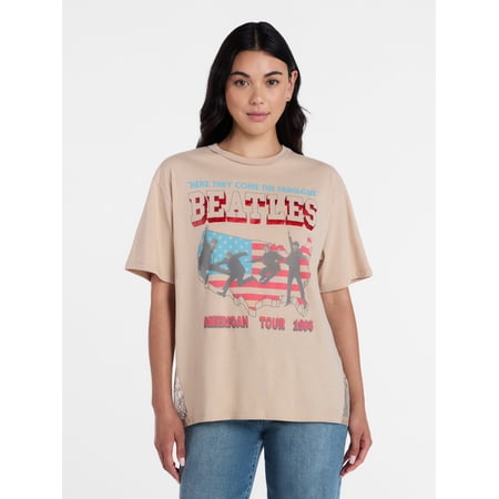 The Beatles Women's American Tour Graphic Tee, Sizes XXS-XXL