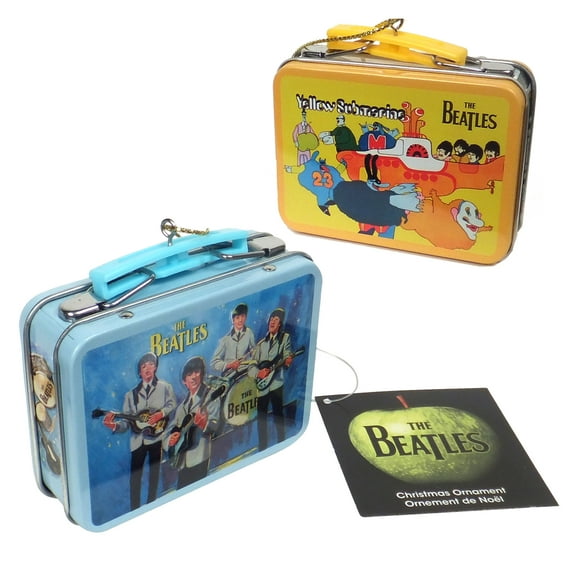 Beatles Collectibles: 2012 Kurt Adler Miniature Aladdin Lunch Box Xmas Ornaments