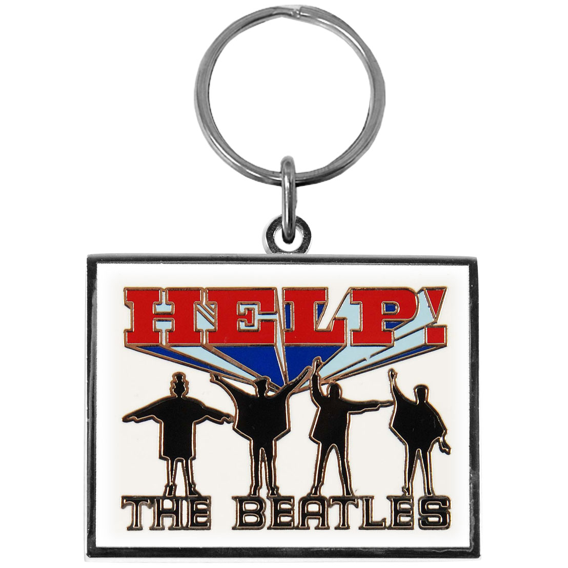Beatles Help! Metal Key Chain Silver