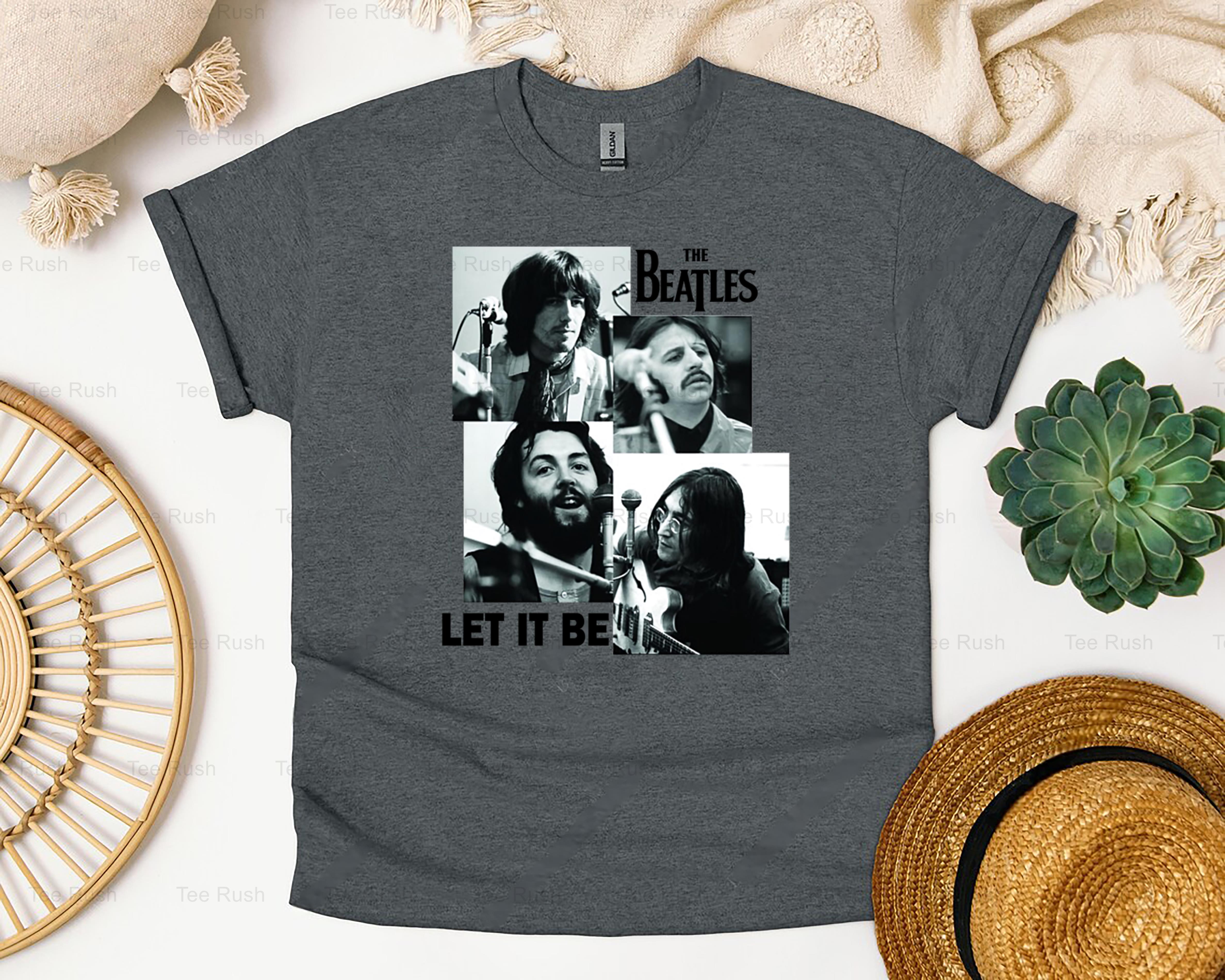 T-shirt The Beatles Let It Be Rooftop - Licence Officielle, 100% Coton, Coupe Unisexe, Motif Rooftop Panels