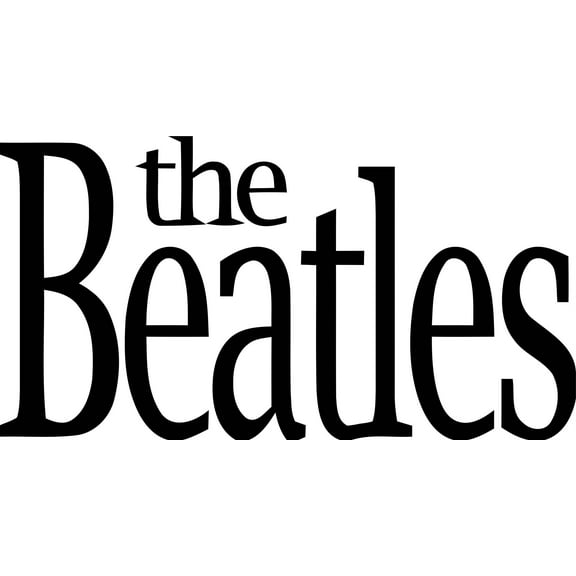 The Beatles Logo Artwork for Living Room Vinyl Wall Decal - Black and White Design of a Famous International Music Band for Bedroom Wall Decoration - 30" x 20"