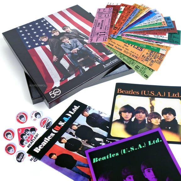 Beatles Memorabilia: 1964 Replica Concert Tickets Tour Programs Buttons Box Set