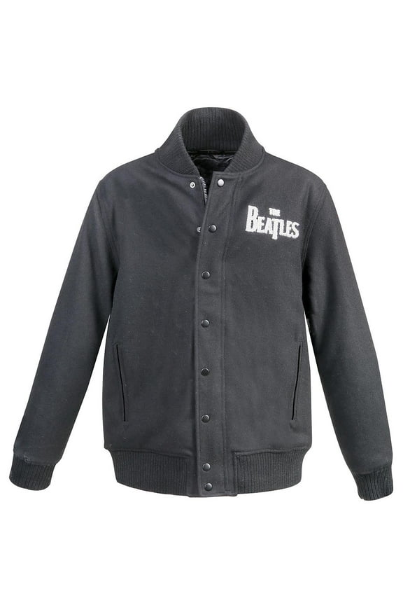 Beatles Men's 1964 Tour Varsity Jacket Small Black