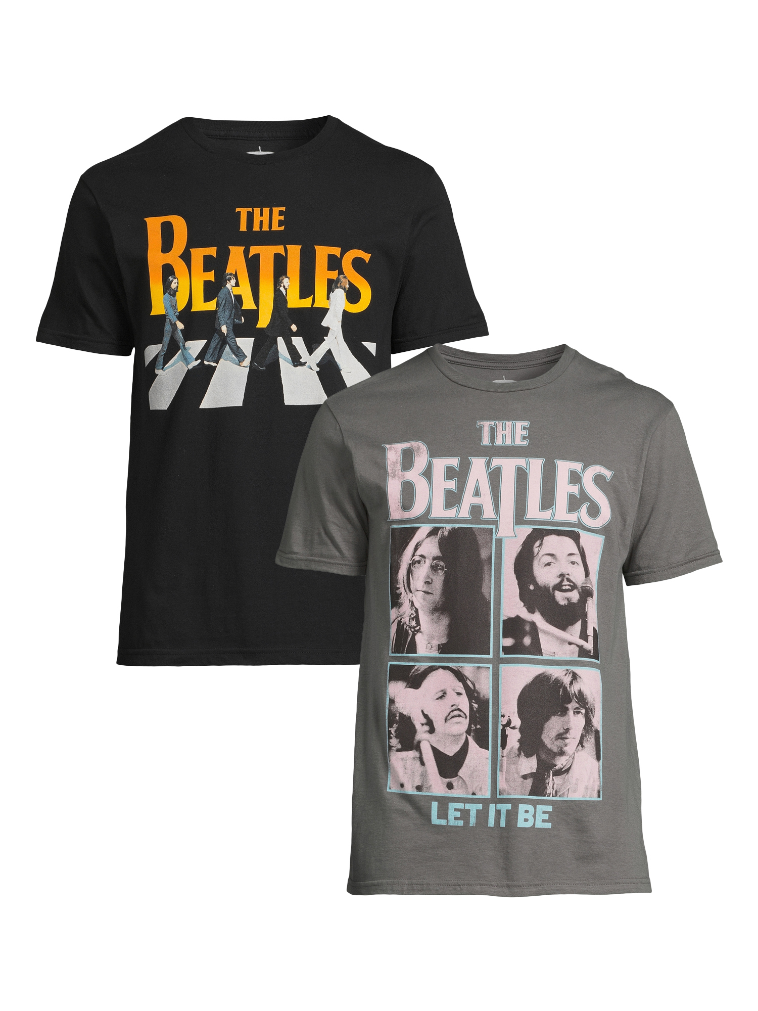 Beatles Men’s & Big Men’s Licensed Graphic T-Shirts, 2 Pack, Sizes S-3XL