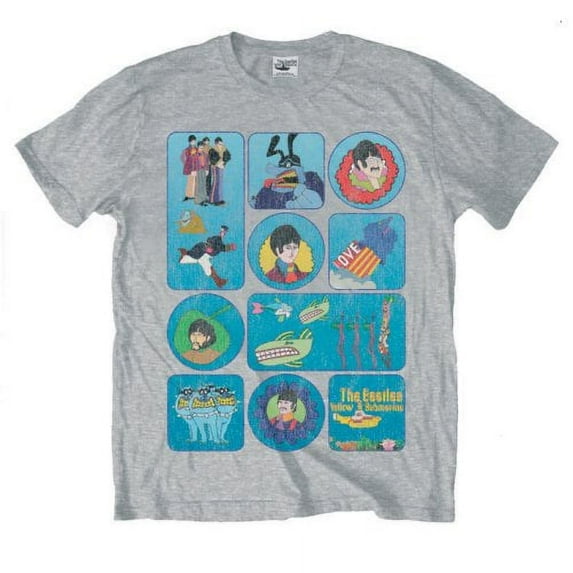 Beatles Men's Sub Montage Vintage T-shirt XX-Large Vintage Heather