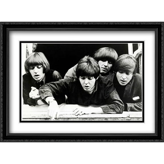 Beatles, the 60's 2x Matted 36x28 Large Black Ornate Framed Art Print