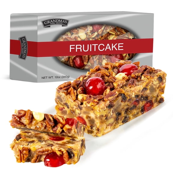 Beatrice Bakery Co. Original Fruitcake, Grandma's Old Fashioned Fruit and Nut Freshly Made, Brandy, Bourbon and Rum Fruitcake, Est. 1917 (12 oz Box)