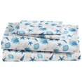 thumbnail image 1 of Beatrice Home Fashions Coastal Print Microfiber 4PC Sheet Set Full Shell Notes, 1 of 5