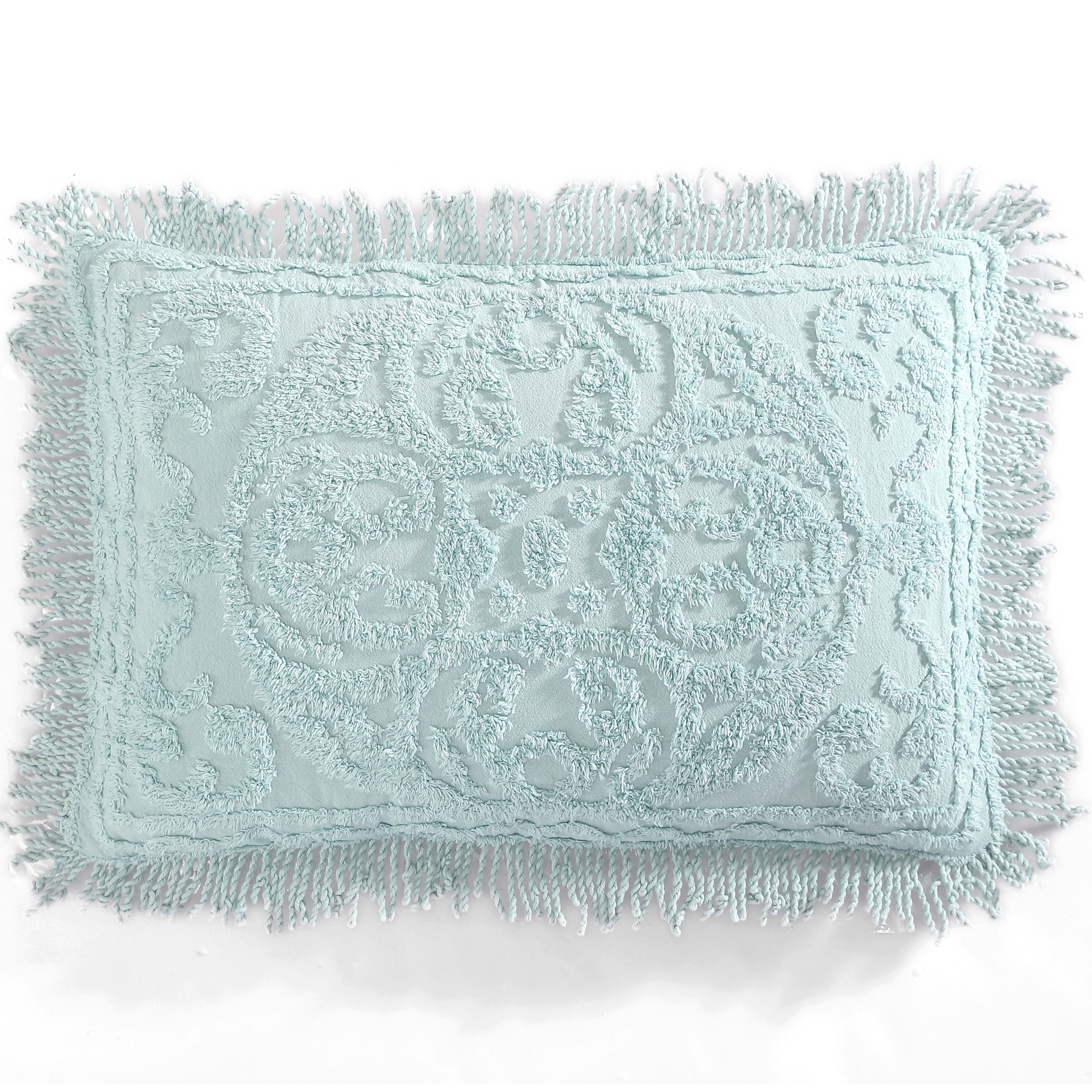 Beatrice Home Fashions Medallion Chenille King Sham Blue