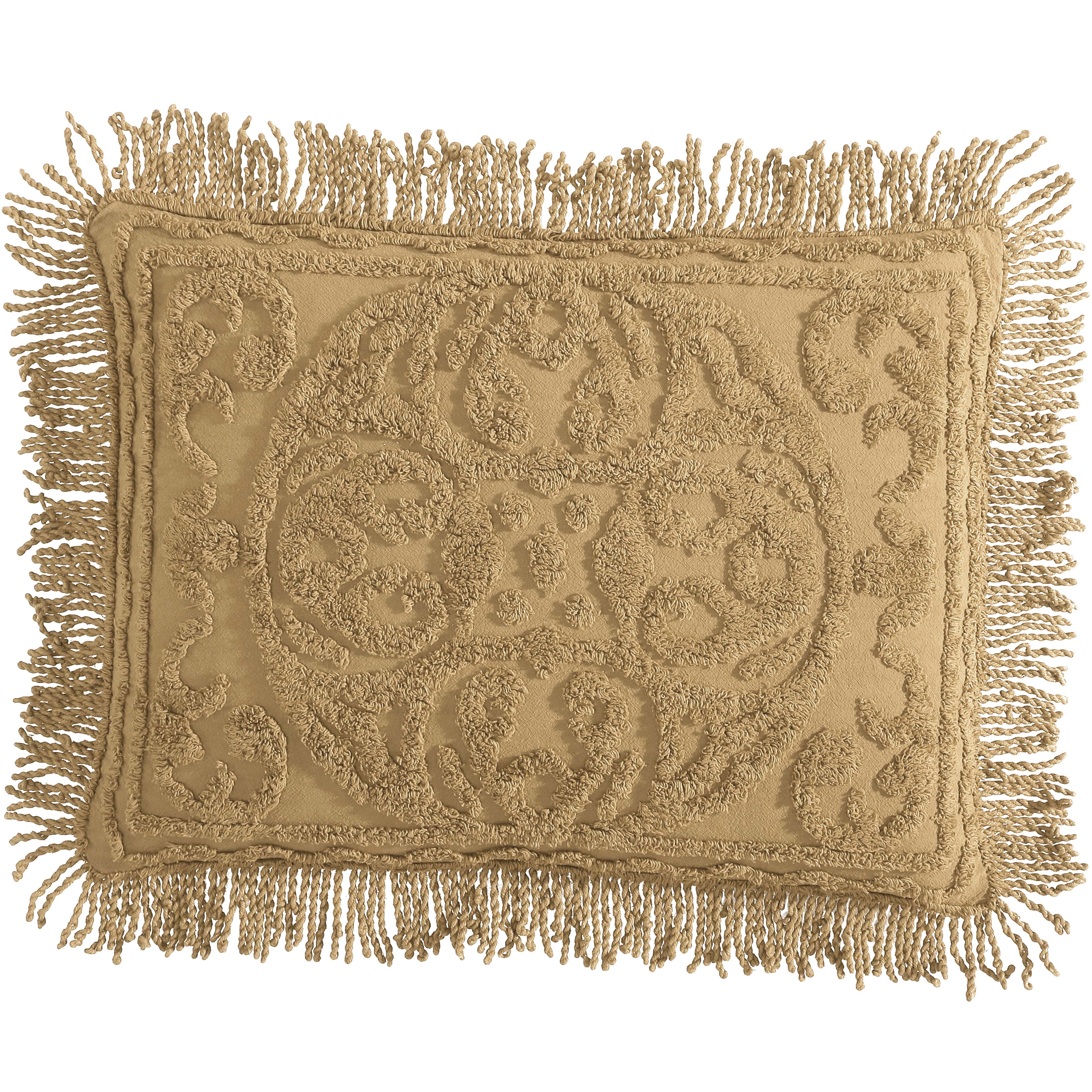 Beatrice Home Fashions Medallion Chenille King Sham Gold