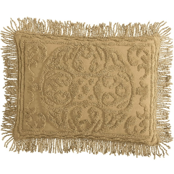 Beatrice Home Fashions Medallion Chenille King Sham Gold