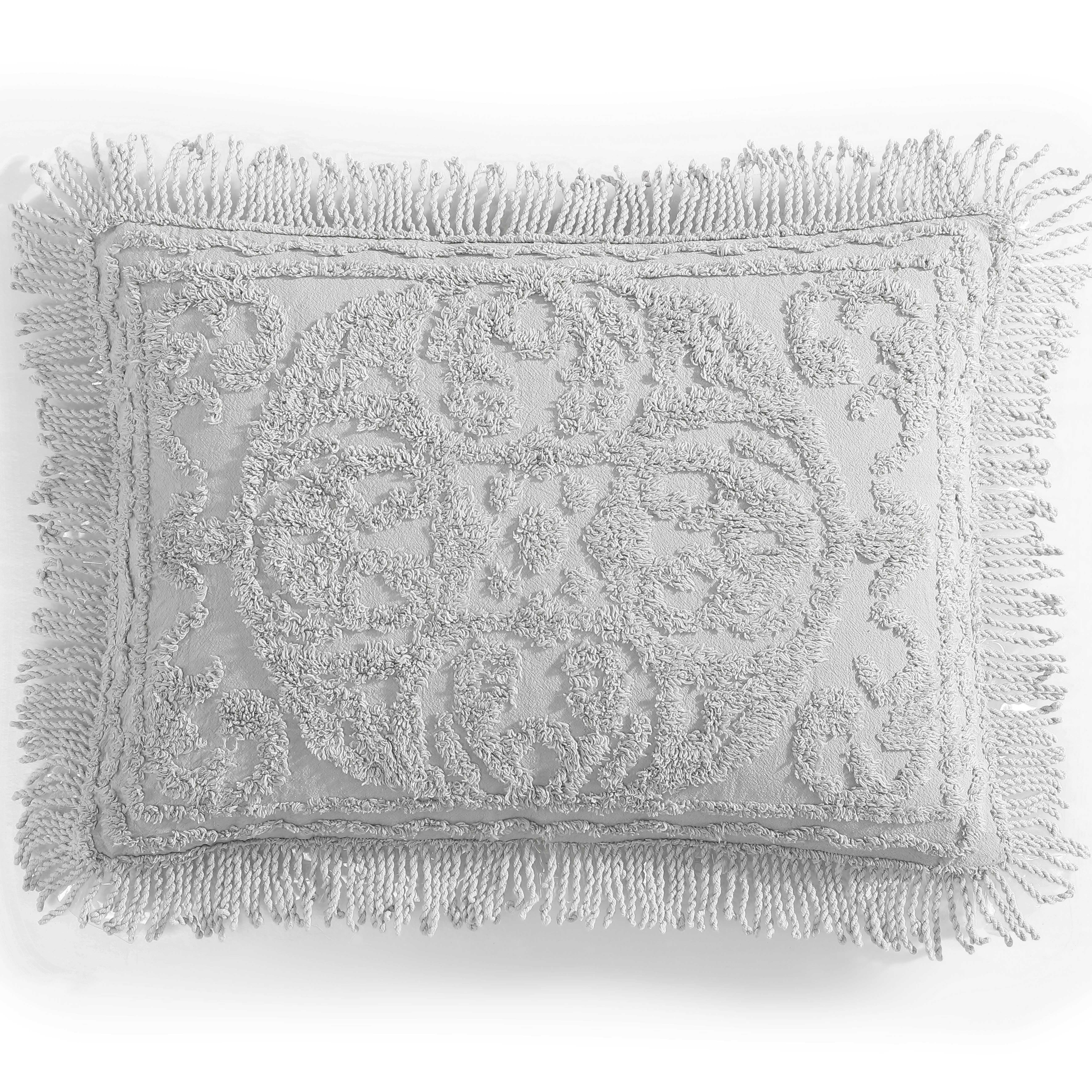 Beatrice Home Fashions Medallion Chenille King Sham Gray