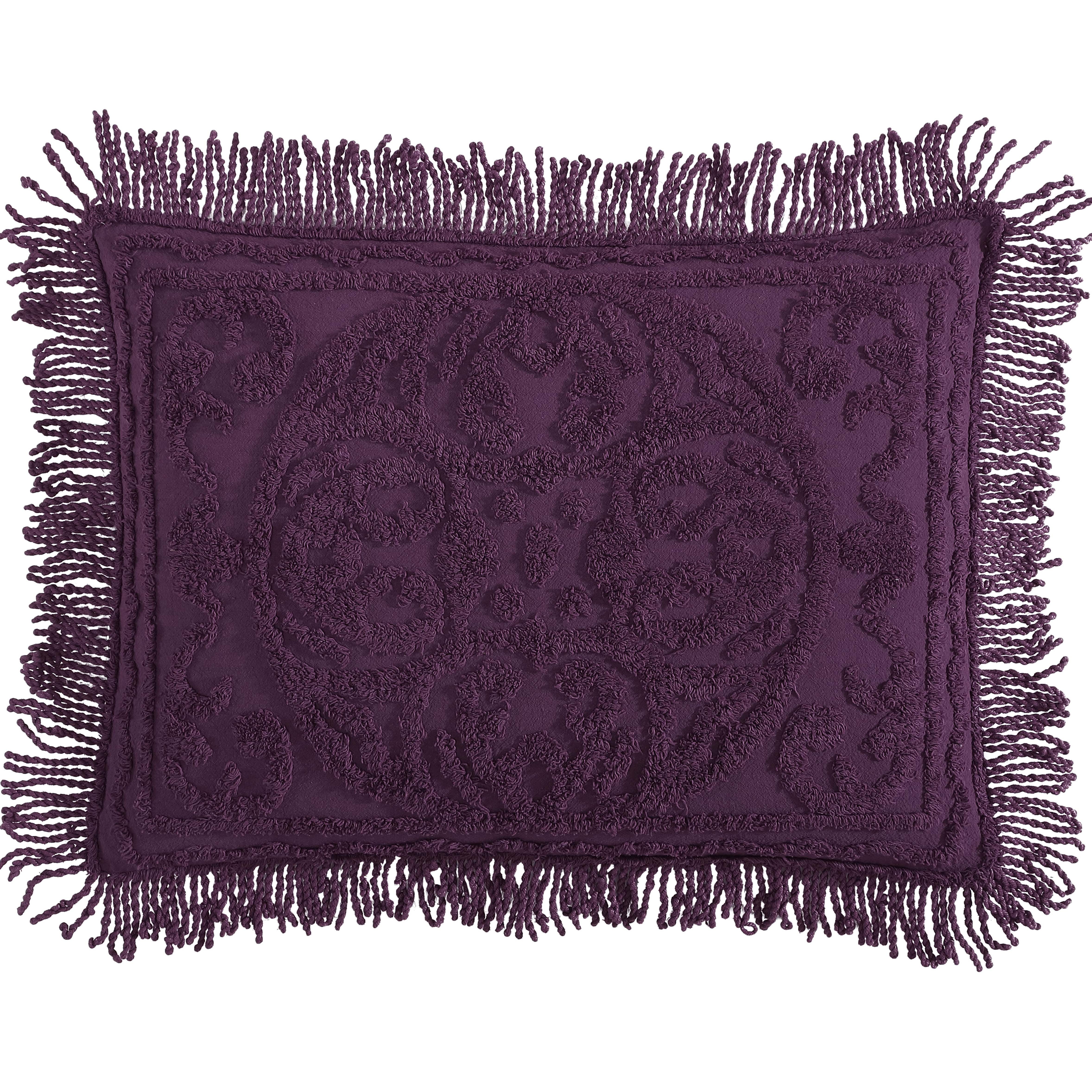 Beatrice Home Fashions Medallion Chenille King Sham Eggplant