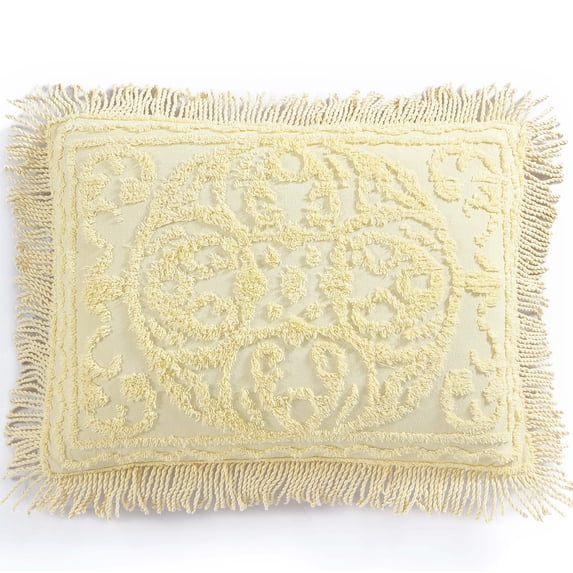 Beatrice Home Fashions Medallion Chenille Standard Sham Yellow