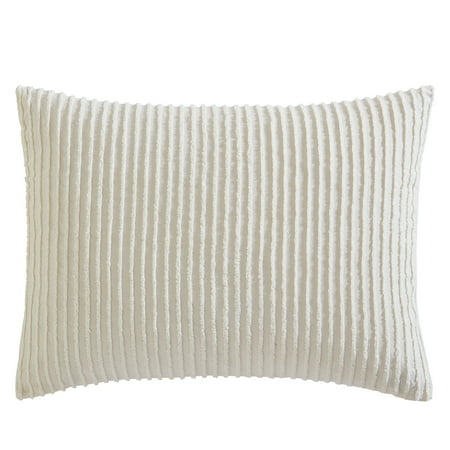 Beatrice Home Fashons Channel Chenille Standard Sham Ivory