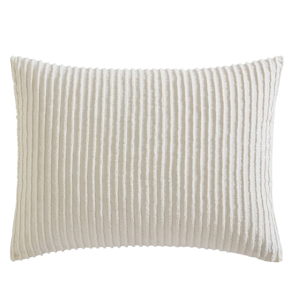 Beatrice Home Fashons Channel Chenille Standard Sham Ivory