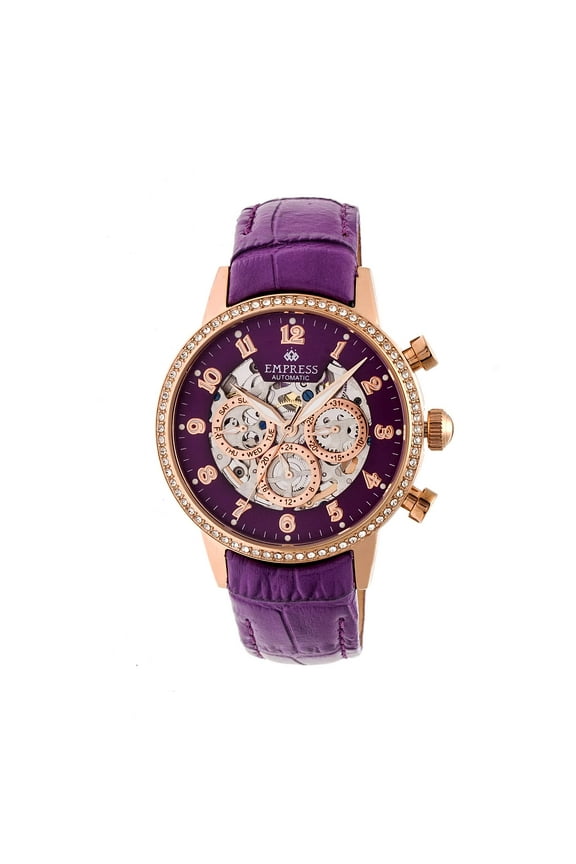 Beatrice Leather Band Watch, Purple/Purple