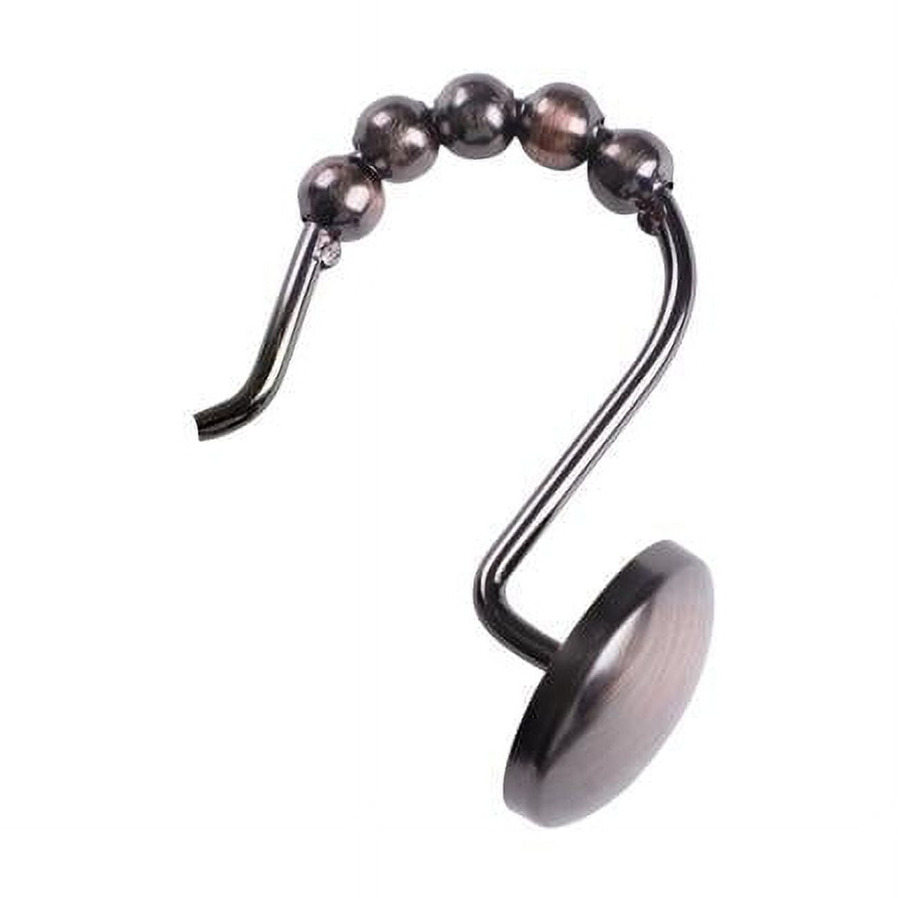 Beatrice Shower Curtain Hooks for Bathroom Shower Rods Curtains, Set of 12 - Oil Rubbed Bronze