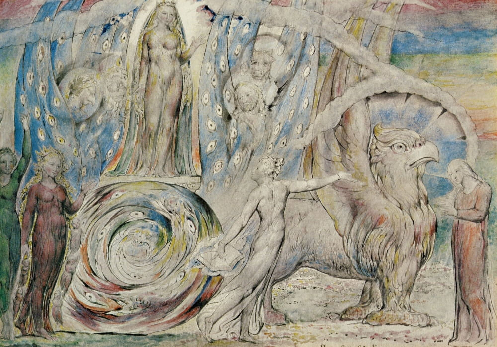 Beatrice addressing Dante Canvas Art - William Blake (18 x 24)