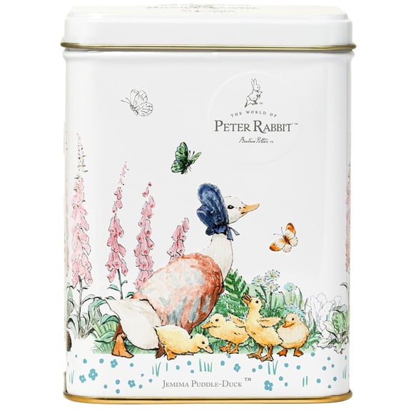 New English Teas Peter Rabbit Tea Tin with 40 English Earl Grey Tea Bags Classic Jemima Puddle-Duck Design Traditional British Storybook Gift