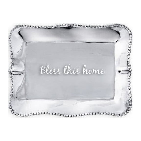Beatriz Ball Giftables Pearl Rectangular Engraved Tray "Bless This Home"