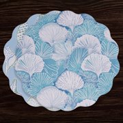 Beatriz Ball Placemats VIDA Shells & Scallops 4-Set Reversible Round