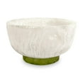 thumbnail image 1 of Beatriz Ball RESIN Rio Small Bowl with Base - White and Green, 1 of 4