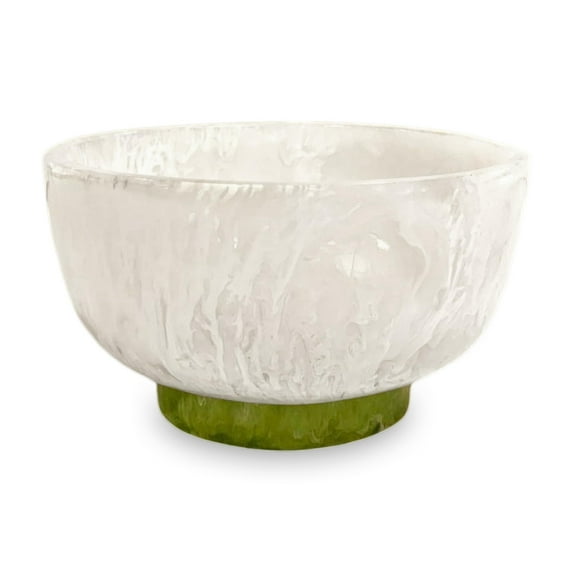 Beatriz Ball RESIN Rio Small Bowl with Base - White and Green