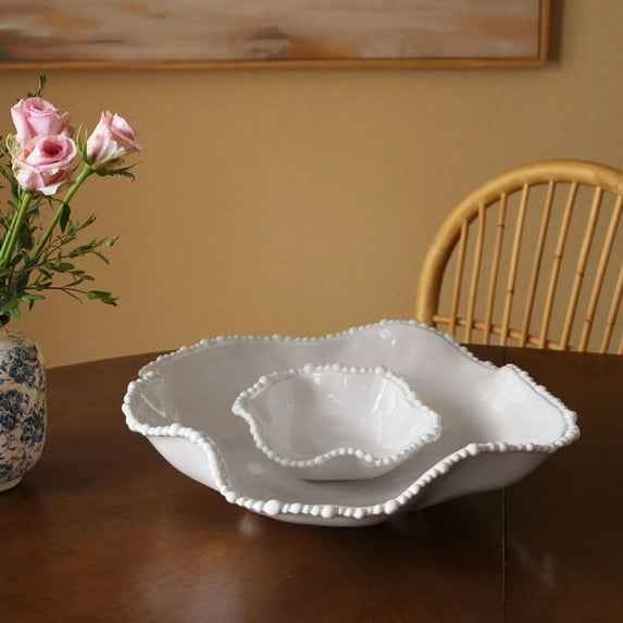 Beatriz Ball Vida Alegria Chip & Dip Luxury White Melamine Platter