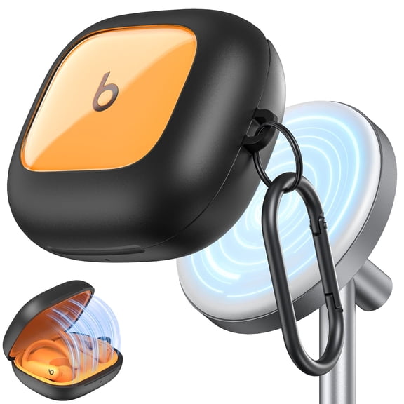 Geyo for Beats Powerbeats Pro 2 Case Cover (2025), Supports Magnetic Wireless Charging, Shockproof and Drop-Proof Protective Cover, Magnetic Locking Protective Case with Keyring, Black