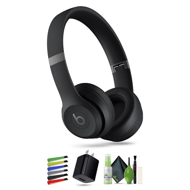 Beats Solo 4 Wireless On-Ear Headphones (Matte Black) Bundle with