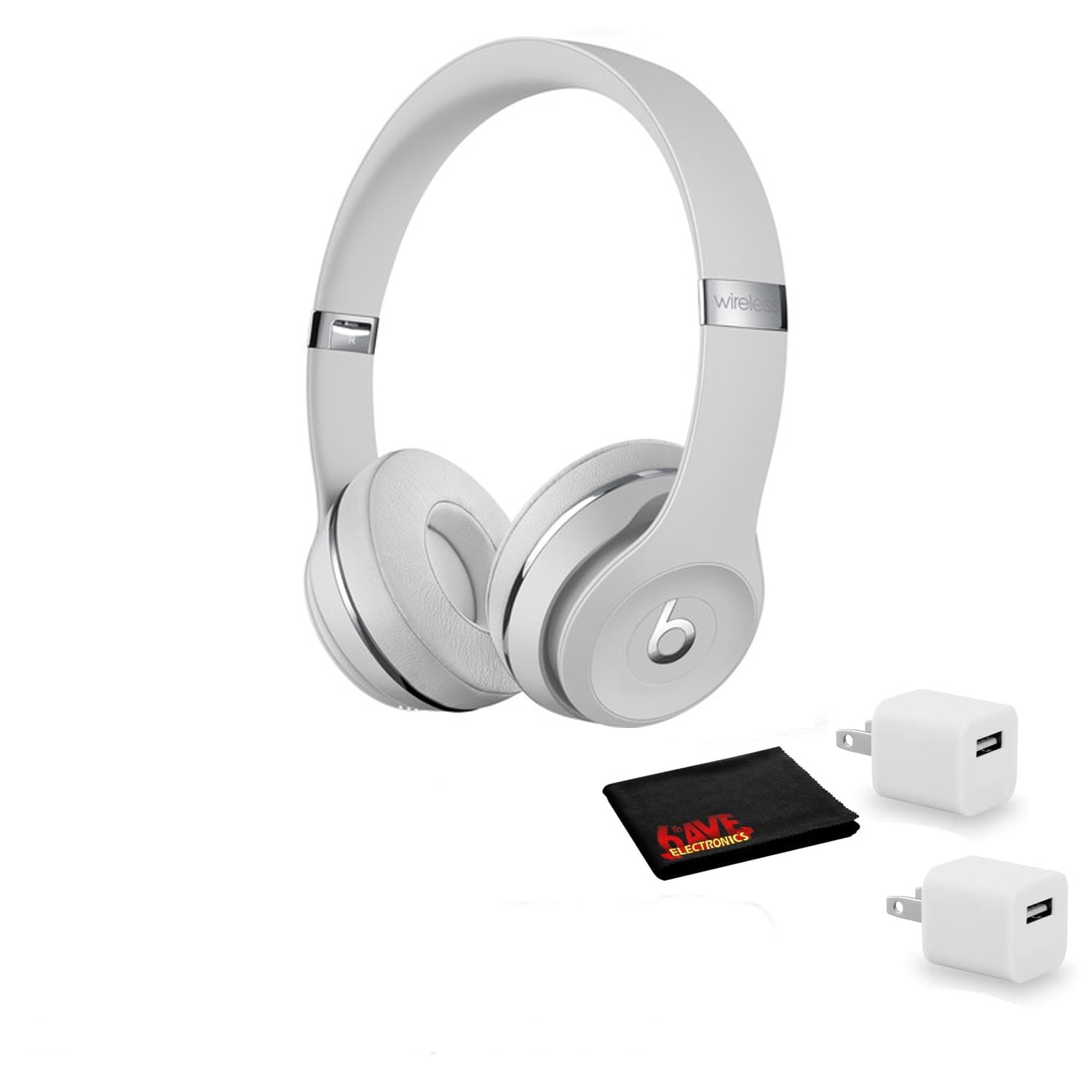 Beats Solo3 Wireless Headphones Satin Silver Kit with USB
