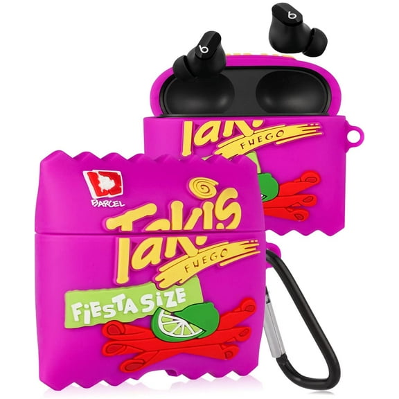 for Beats Studio Buds Headphone Case Cover Fashion Cartoon Skin Earbuds Wireless Powerbeats Silicone Cute Fun Cool Design Unique Cases with Keychain for Girls Boys Teen Kids (Taks Chips)
