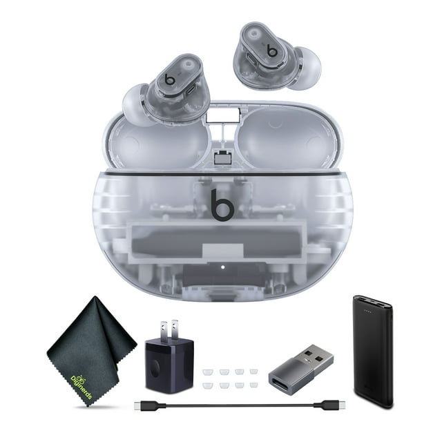 Beats Studio Buds+ Noise Canceling True Wireless In-Ear Headphones (Transparent) with Accessories