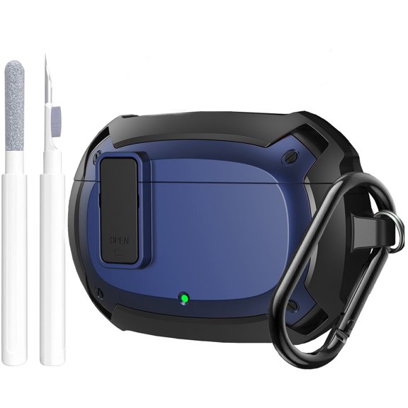 Beats Studio Buds/Studio Buds Plus Case 2021/2023, [Secure Lock] OTOPO Cool Beats Studio Buds+ Protective Case Cover Men Women with Keychain for New Beats Studio Ear buds + Case - Black/Blue