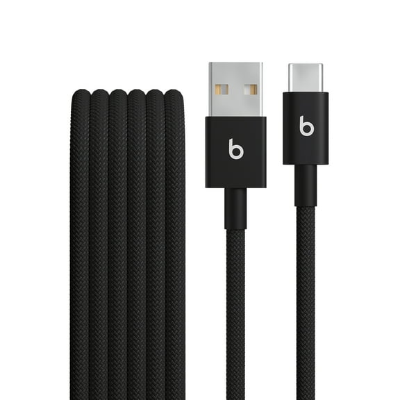 Beats USB-A to USB-C Woven Cables (1.5 m / 5 ft) - Bolt Black (2-Pack)