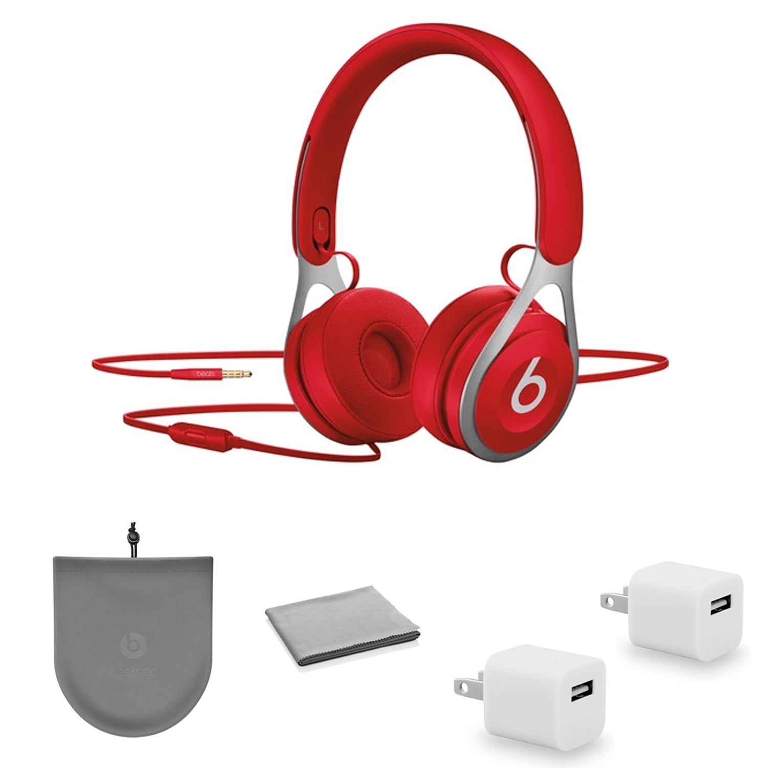 Beats by Dr. Dre Beats EP On Ear Headphones Red ML9C2LL A Kit with USB Adapter Cube