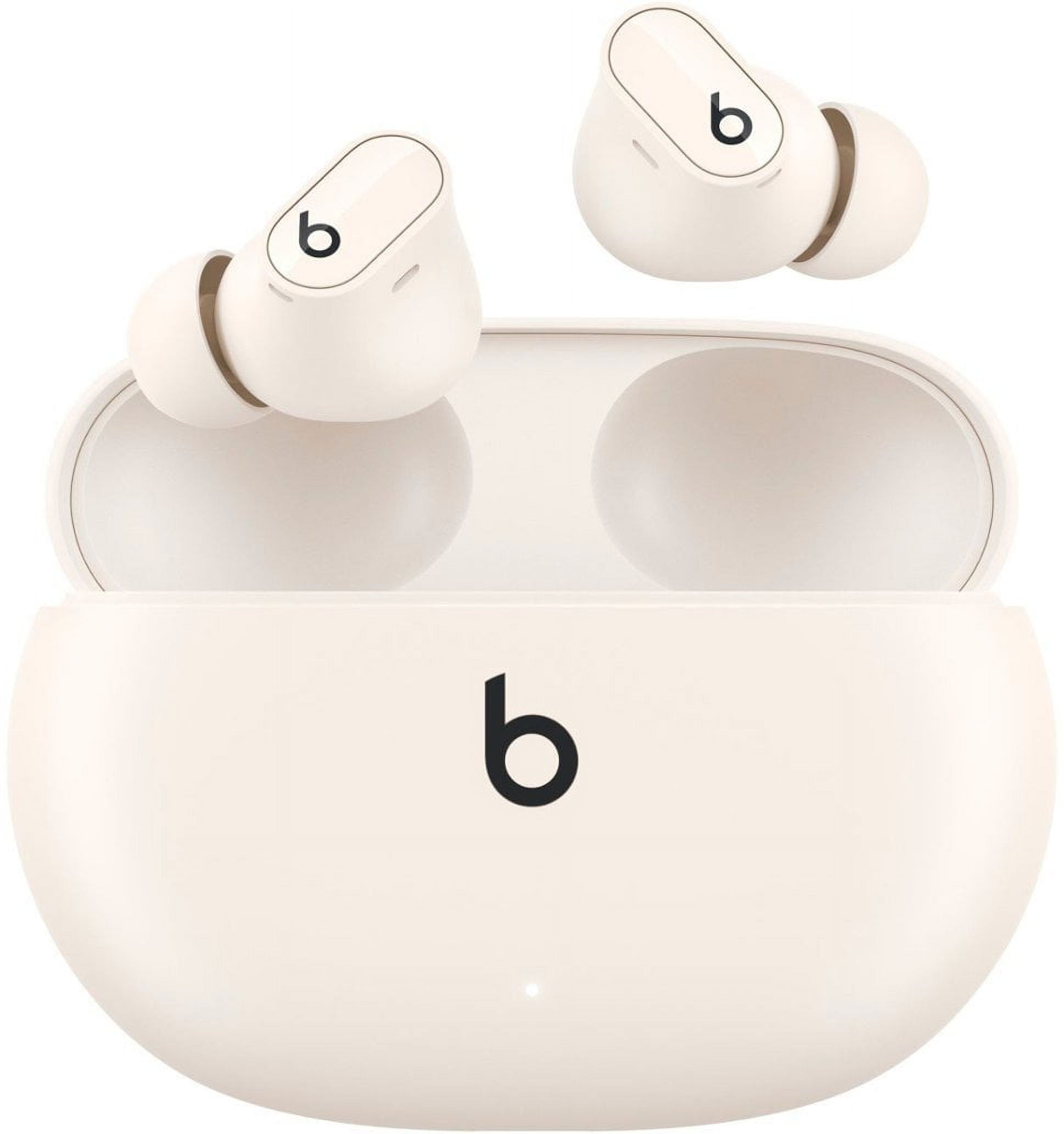 Restored Beats by Dr. Dre Studio Buds+ True Wireless Noise Cancelling Earbuds, Ivory, iPhone,iPad,MacBook, Sound Isolating, 1