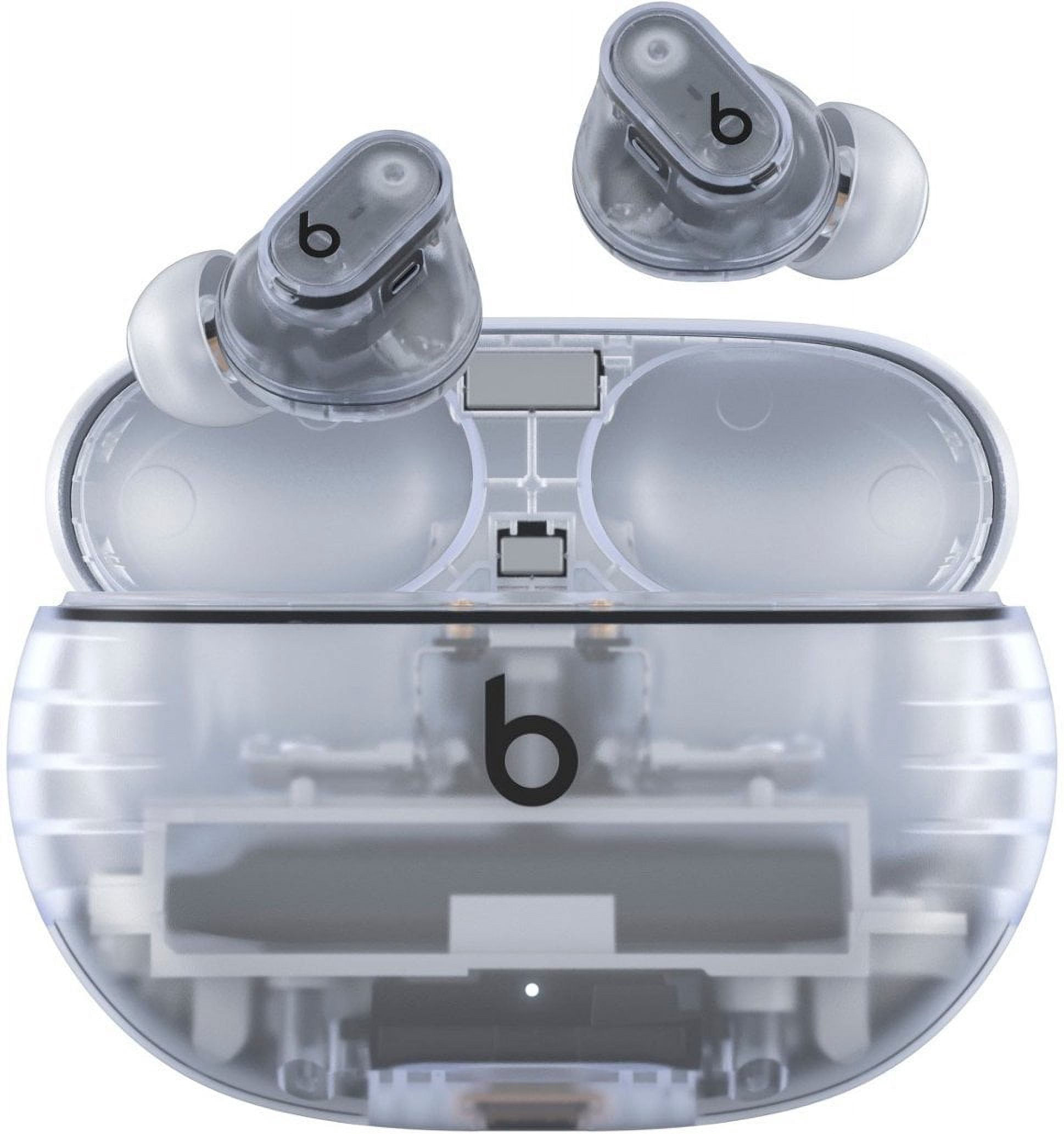 Restored Beats by Dr. Dre Studio Buds+ True Wireless Noise Cancelling Earbuds - MQLK3LL/A, Transparent