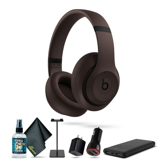 Beats by Dr. Dre Studio Pro Wireless Over-Ear Headphones (Deep Brown) Bundle with Accessories